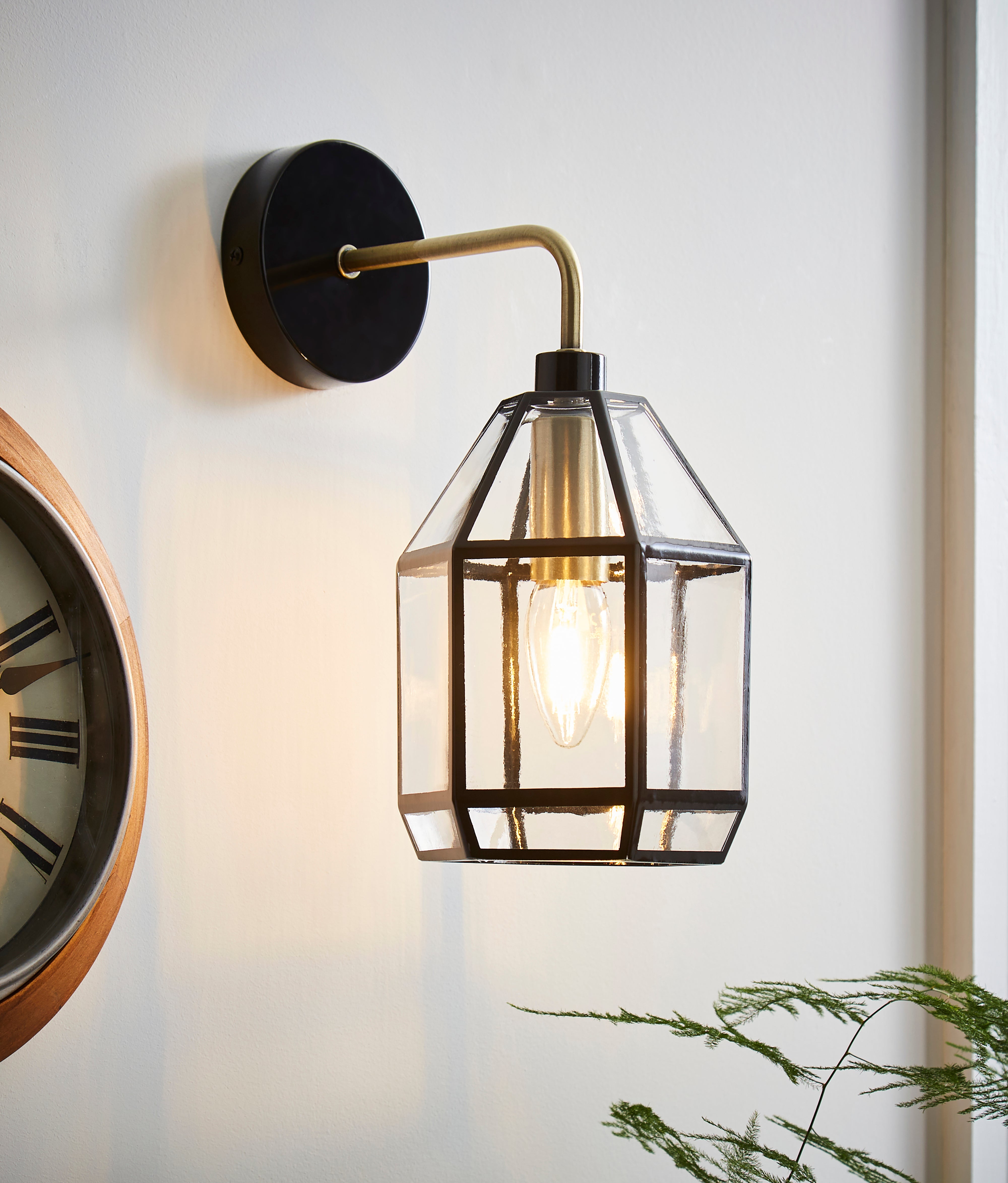 Industrial Painted Glass Wall Light Clear Price Comparisons | Compare The Build