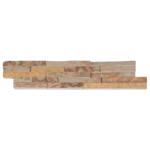 Stone Cladding Panel - 600mm x 150mm x 15mm Burnt Orange | Compare The Build