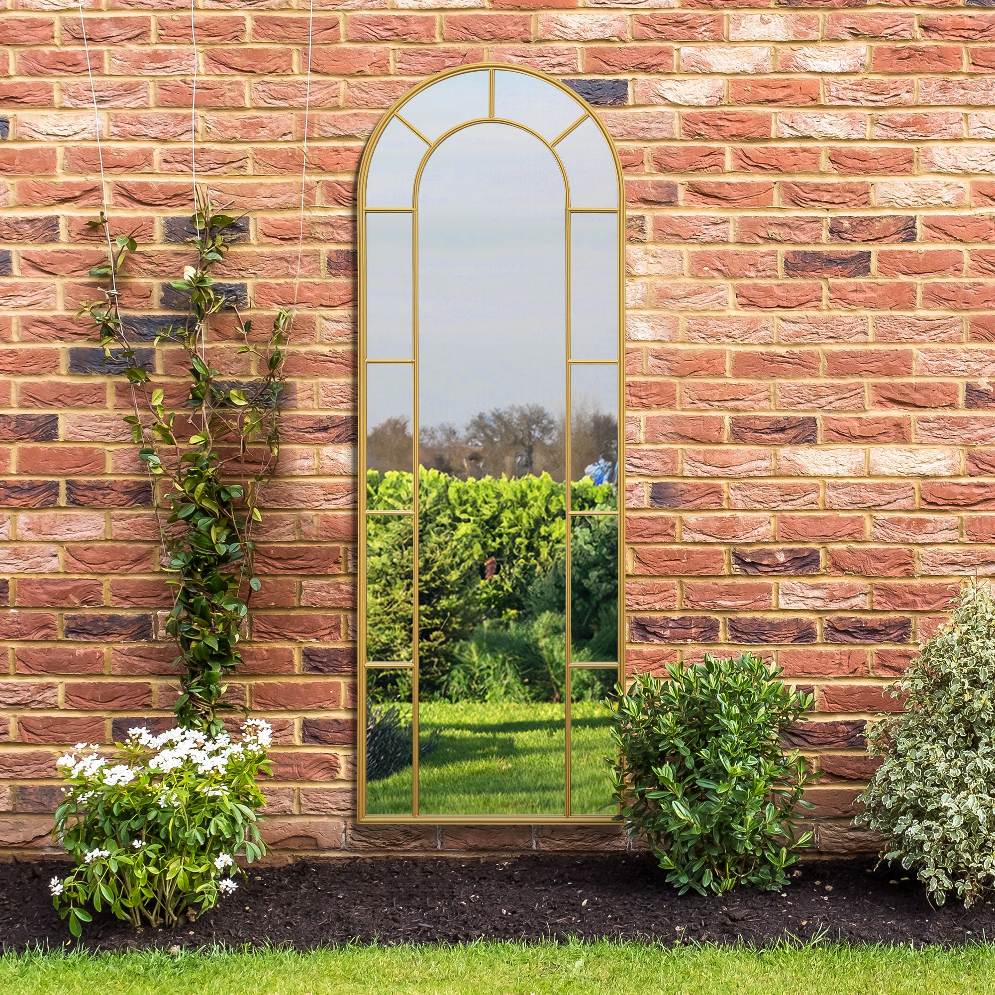 Arcus Denestra Arched Indoor Outdoor Full Length Wall Mirror Gold Price Comparisons | Compare The Build