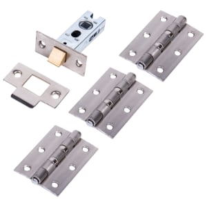 Heavy Duty Hinge & Latch Pack - Satin Nickel Price Comparisons | Compare The Build