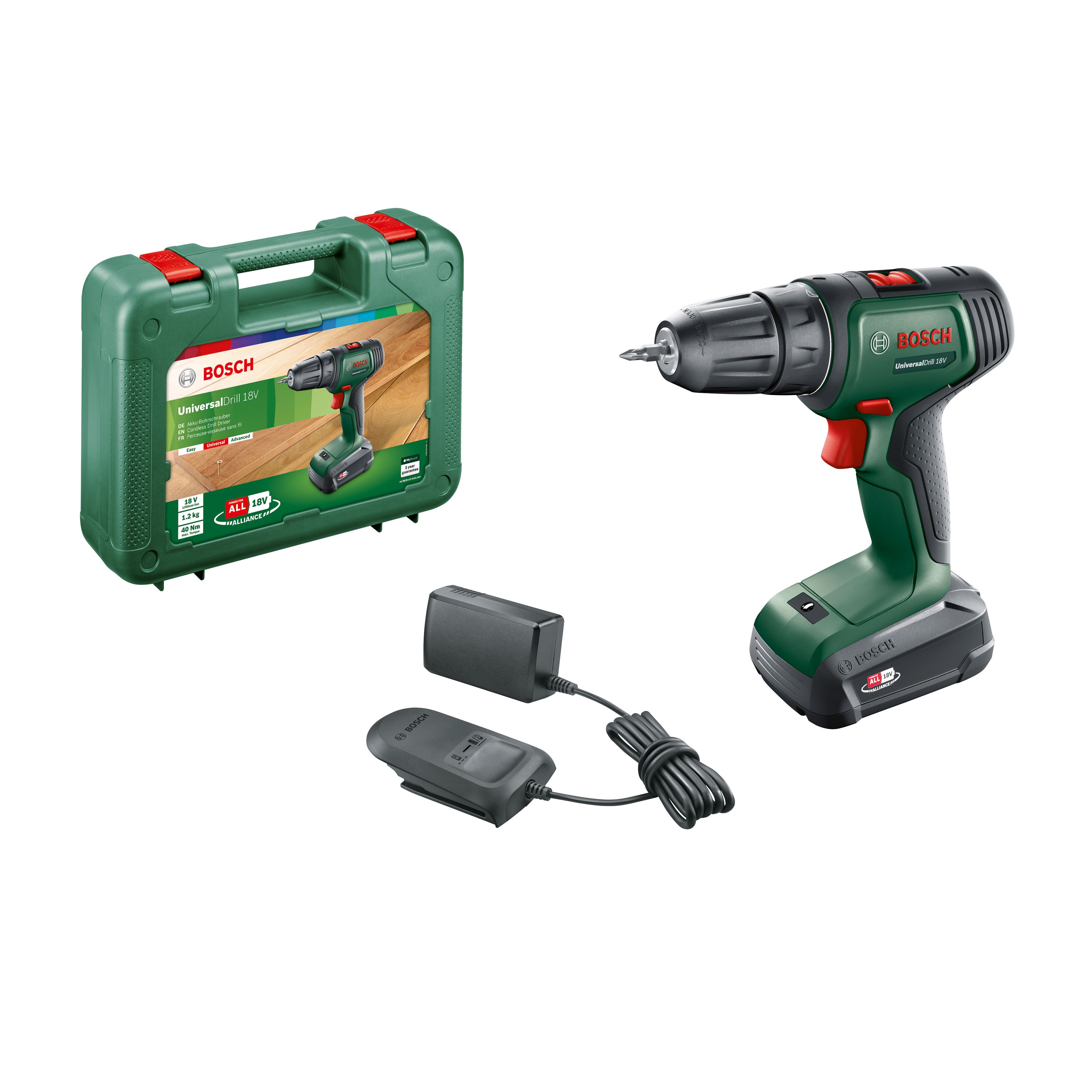 Bosch 18V Power drill All 18V 1.5Ah Li-ion Cordless Drill driver 0.603.9D4.070 Price Comparisons | Compare The Build