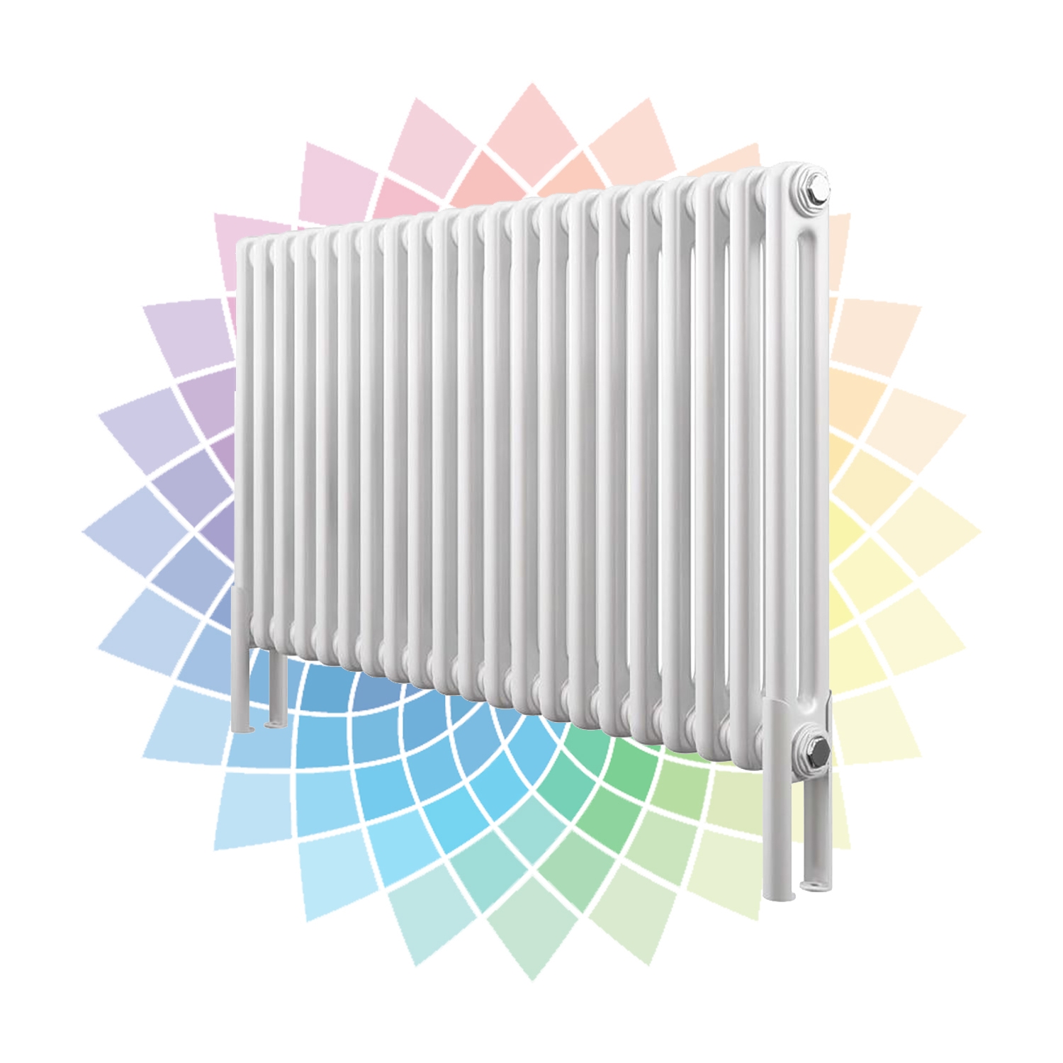 Apollo Roma 2 Column Horizontal Radiator, Custom Colour, 700mm x 1189mm - Welded Feet Price Comparisons | Compare The Build