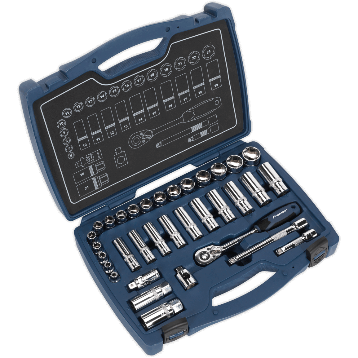 Sealey AK8991 34 Piece 3/8" Drive Socket Set 3/8" | Compare The Build