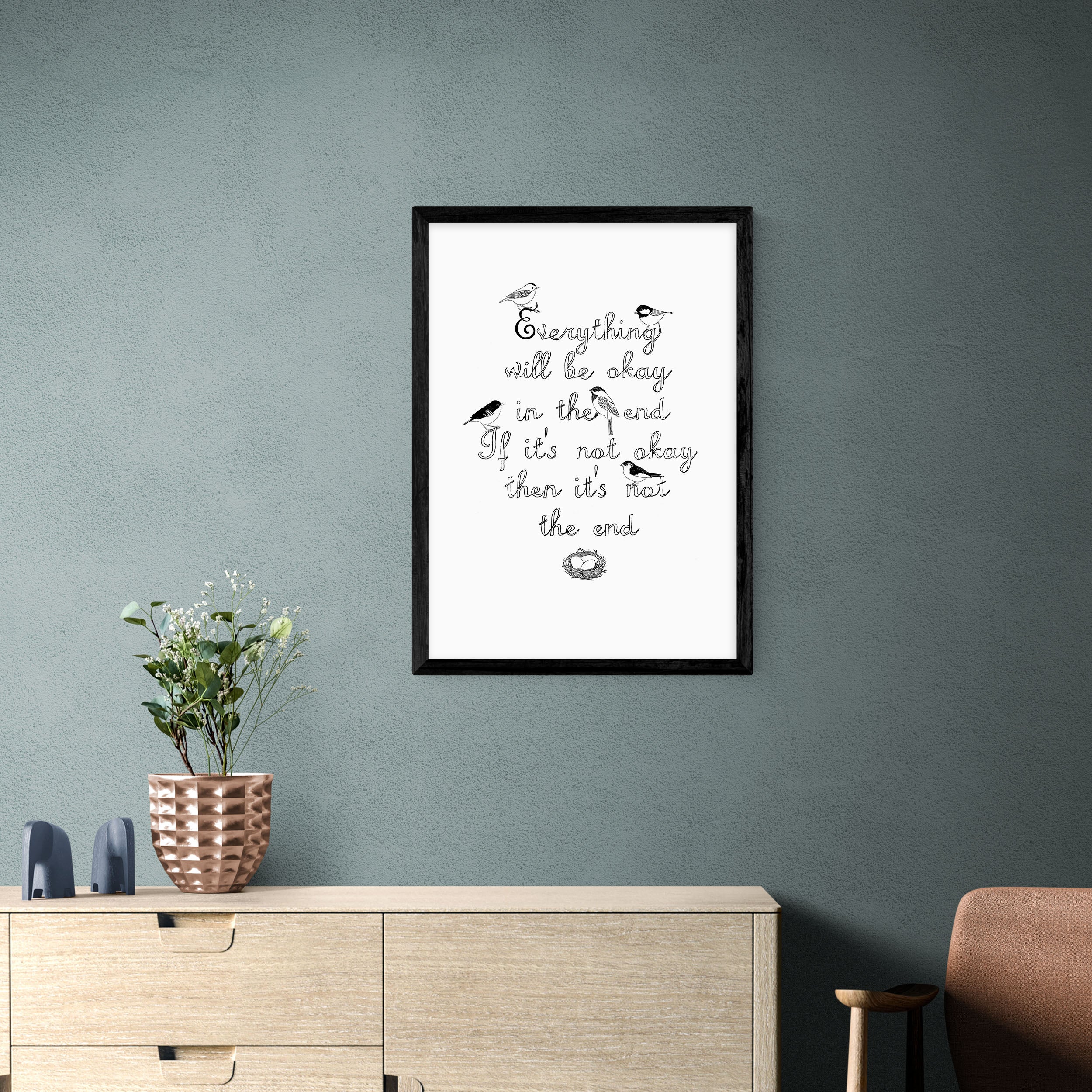 East End Prints Everything Will Be Okay Framed Print Black Price Comparisons | Compare The Build