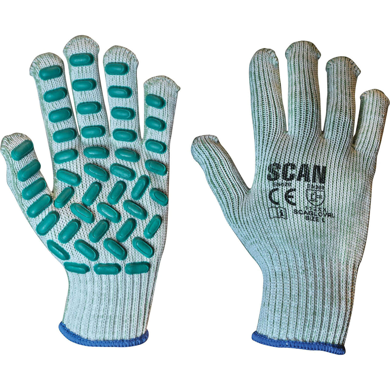 Scan Vibration Resistant Latex Foam Gloves Grey / Green L Price Comparisons | Compare The Build