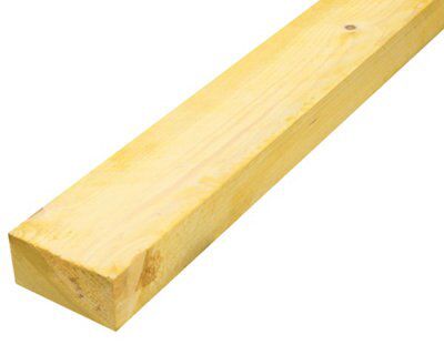 Treated Rough sawn Whitewood spruce Timber (L)2.4m (W)100mm (T)47mm | Compare The Build