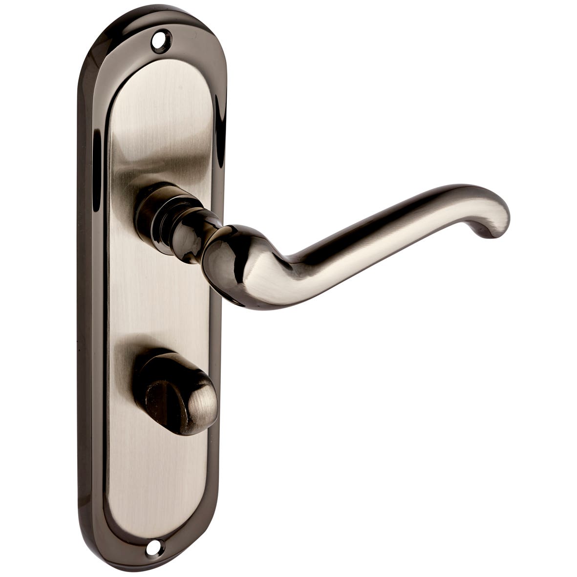 Dual Tone Satin &amp; Black Internal Turnberry Bathroom Thumb Lock Door Handle - Pair Price Comparisons | Compare The Build