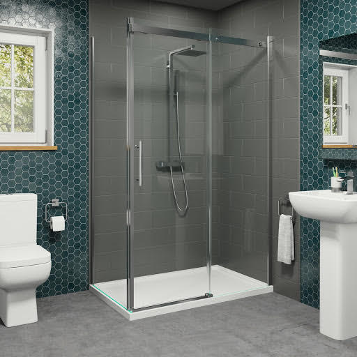 Diamond Frameless Sliding Shower Enclosure 1200 x 900mm with Tray - 8mm Price Comparisons | Compare The Build