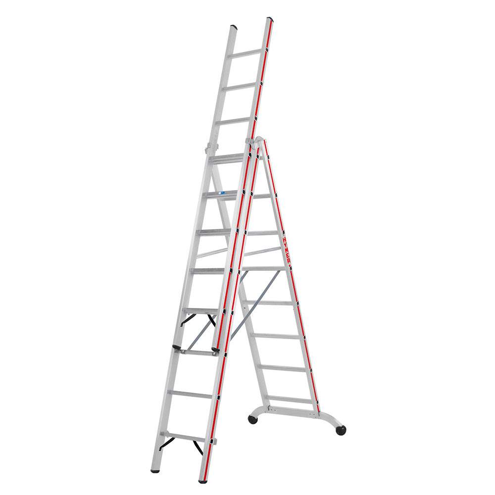 Hymer Red Line Industrial 3 Section Combination Ladder 2.43m - 5.51m 604724 Price Comparisons | Compare The Build