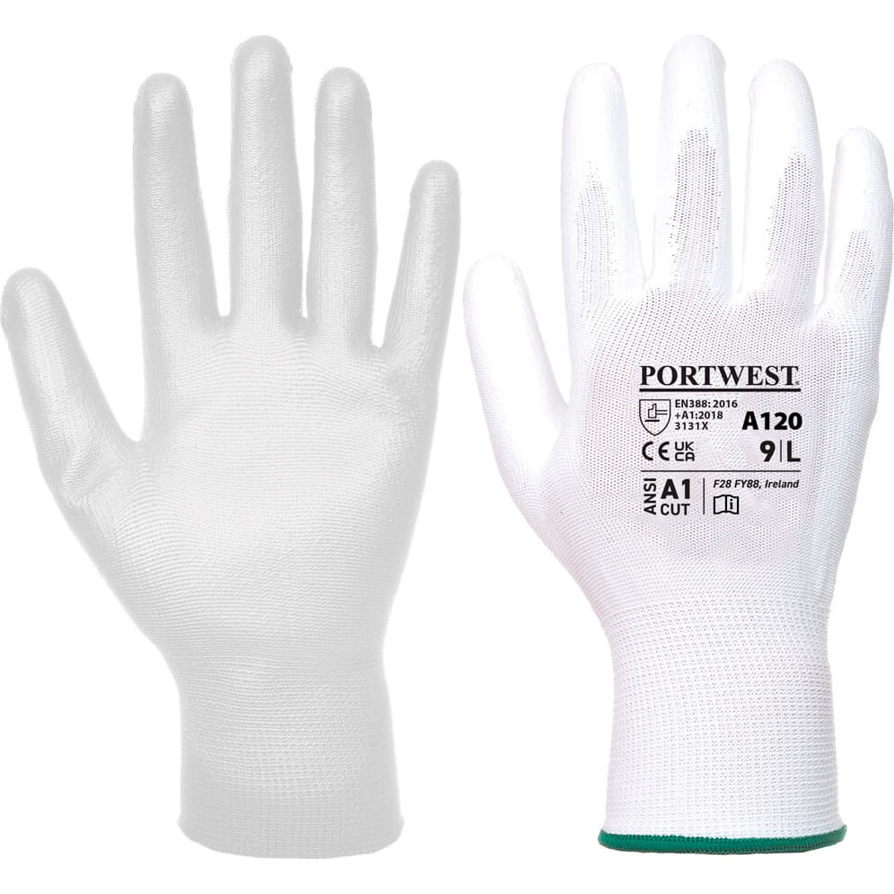 Portwest PU Palm General Handling Grip Gloves White L Price Comparisons | Compare The Build