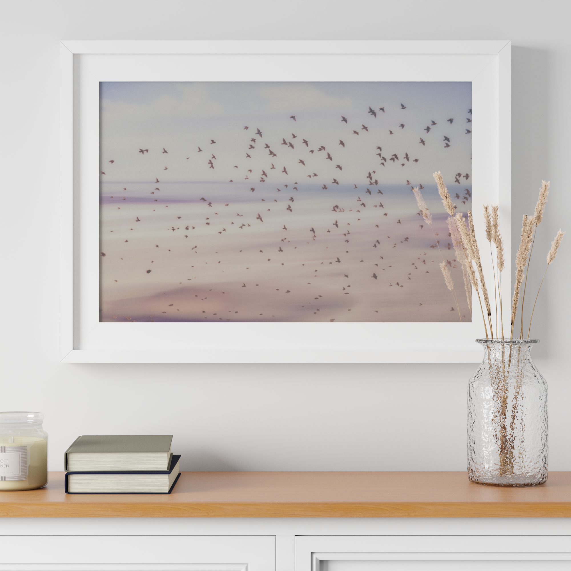 Calm Photographic Seascape Gold Foil Print MultiColoured | Compare The Build