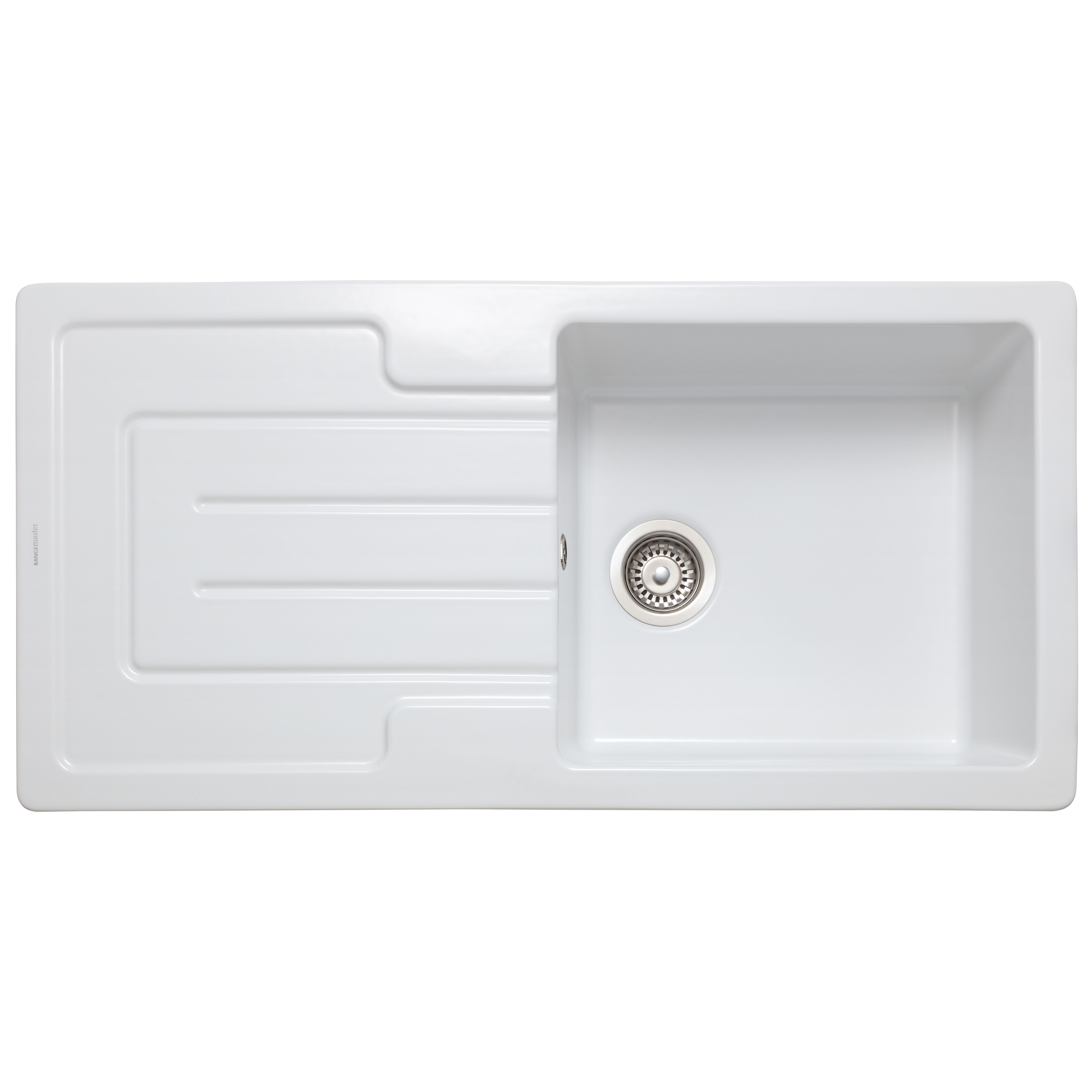 Rangemaster Austell White Ceramic Rectangular 1 Bowl Sink (W)500mm | Compare The Build