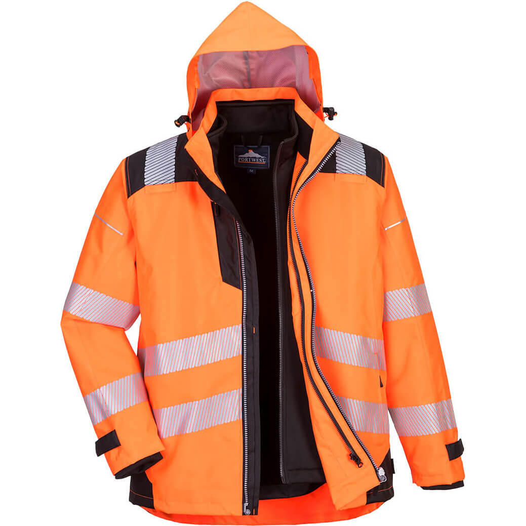 Oxford Weave 300D PW3 3 in 1 Class 3 Hi Vis Jacket Orange / Black 3XL Price Comparisons | Compare The Build