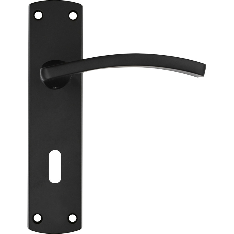 Stanza Toledo Door Handles Matt Lock (Pair) in Black Plastic Price Comparisons | Compare The Build