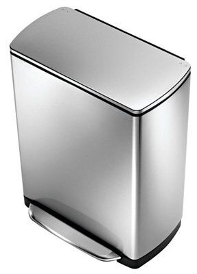 Simplehuman Pedal Stainless Steel Rectangular Kitchen Bin, 50L Price Comparisons | Compare The Build