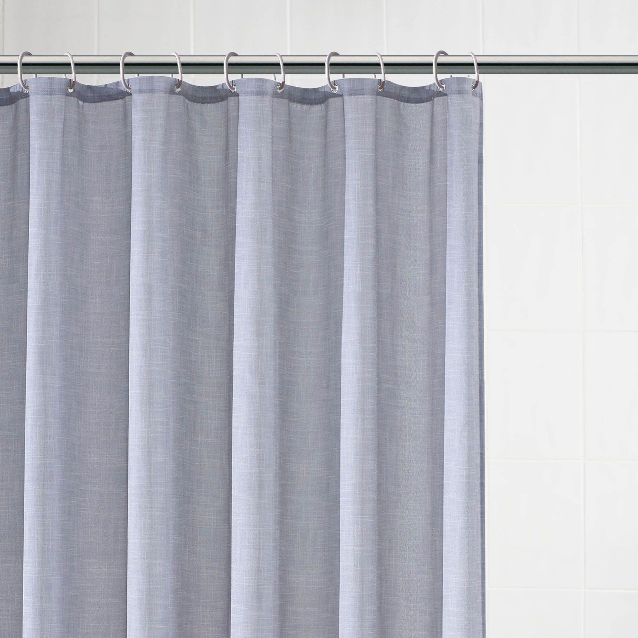 Blanka Grey Textured Shower Curtain (L)1800 mm | Compare The Build