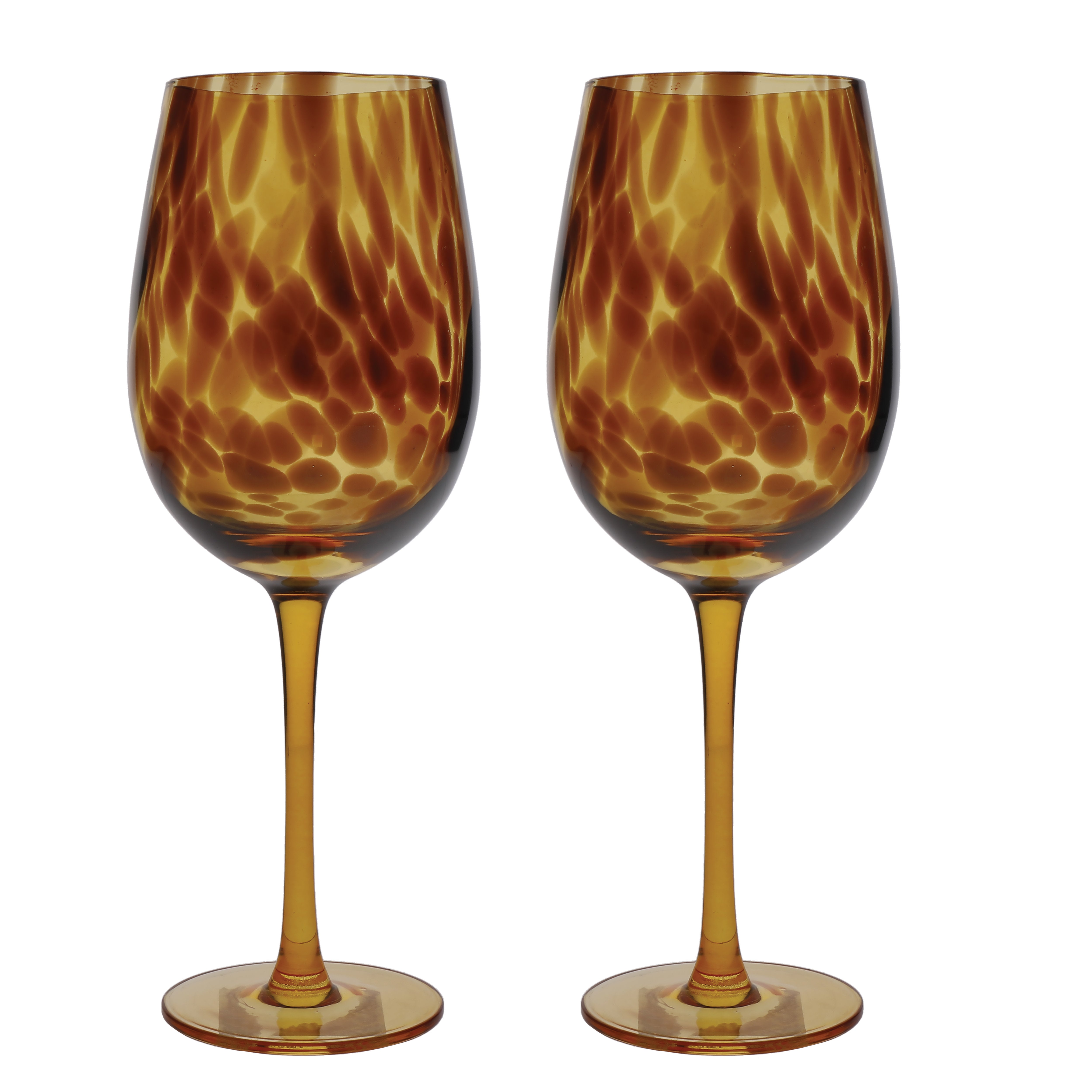 BarCraft Set of 2 Tortoiseshell Wine Glasses MultiColoured | Compare The Build