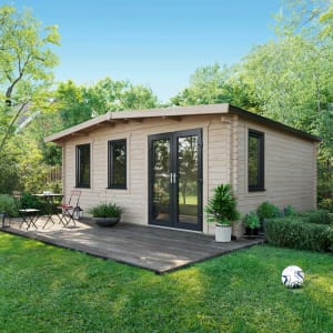 Power Sheds 16 x 18ft Right Hand Door Apex Chalet Log Cabin Price Comparisons | Compare The Build