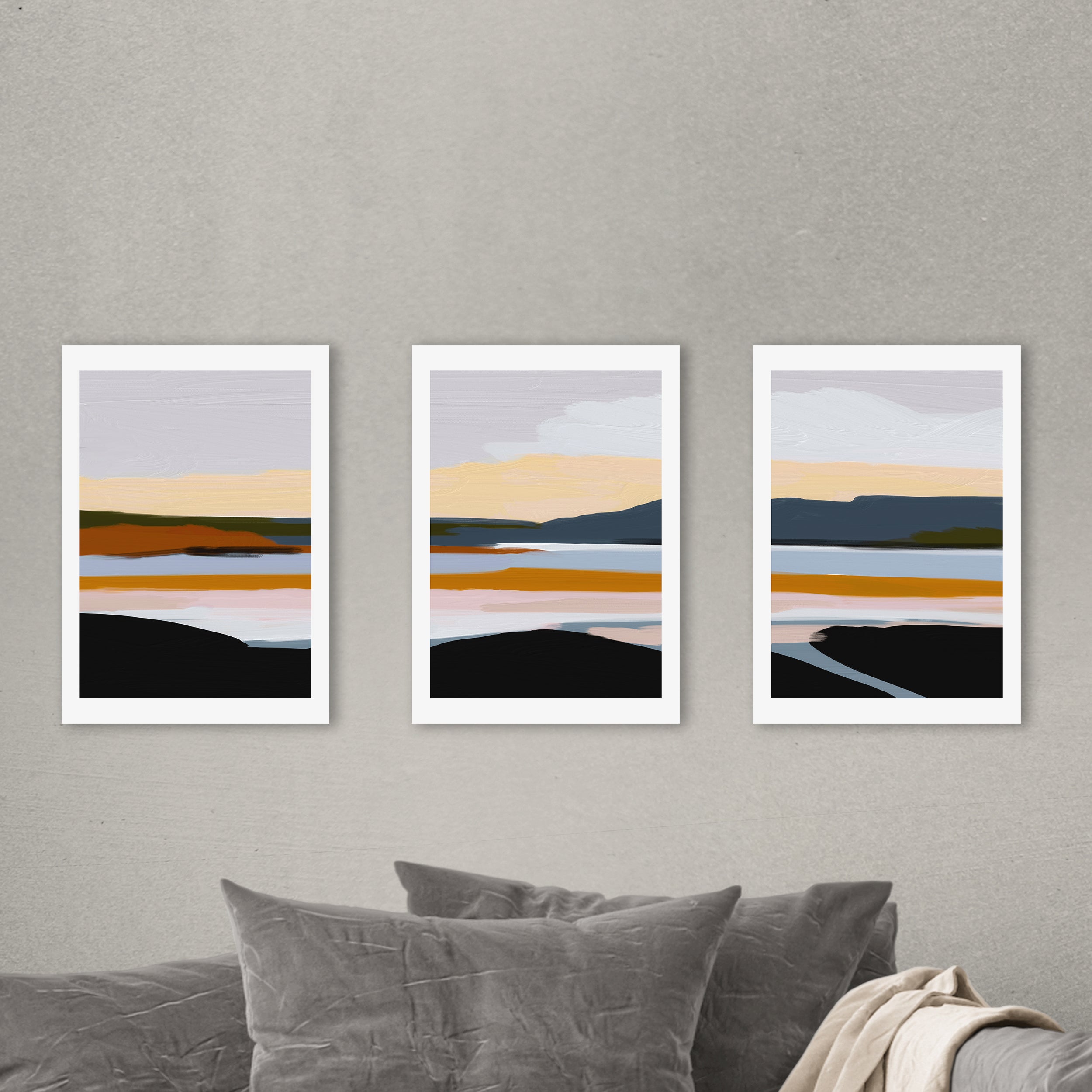 East End Prints Peaceful Calm of Evening Triptych Print Set by Ana Rut Bre MultiColoured Price Comparisons | Compare The Build