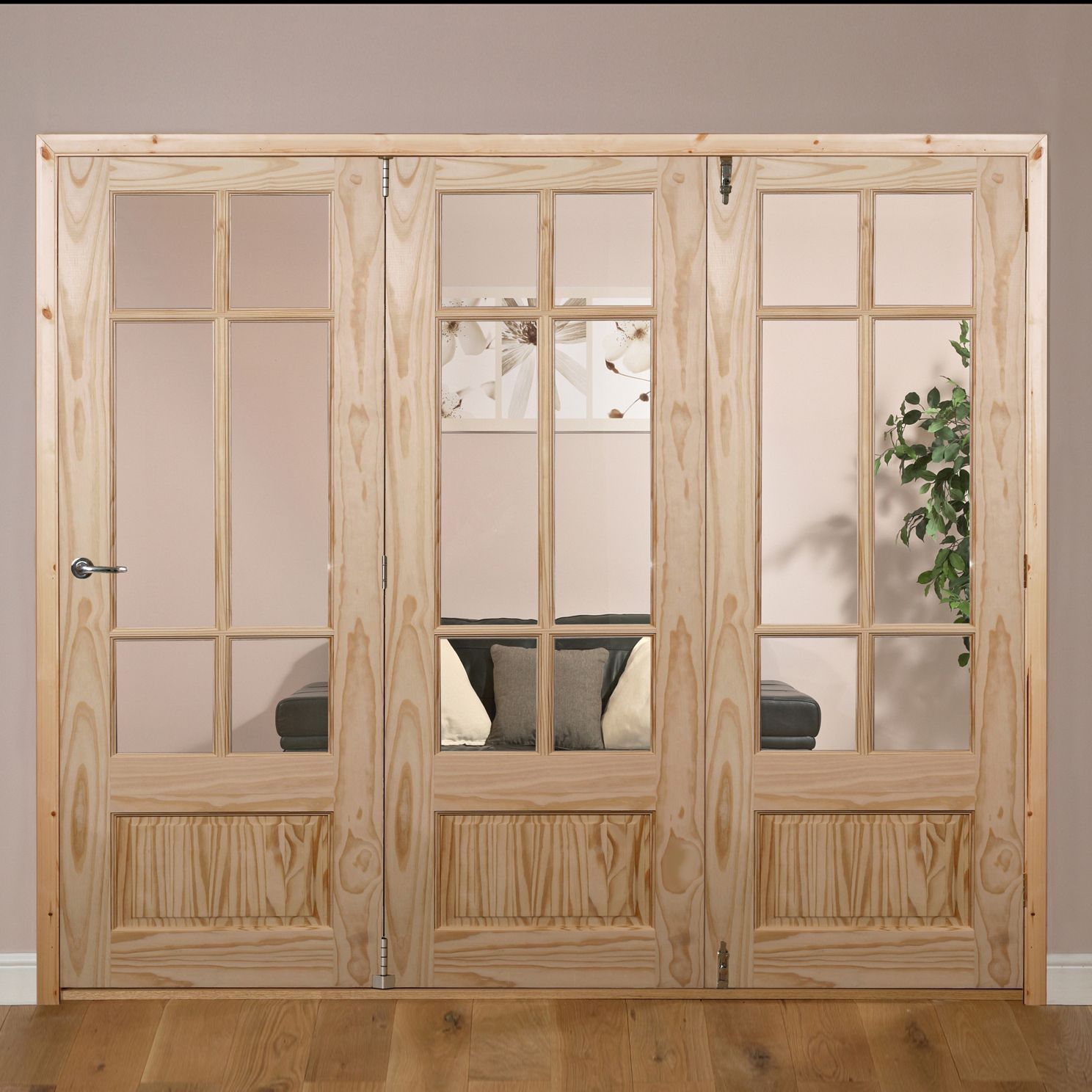Freedom Tamar 1 Panel 6 Lite Untreated Partially Glazed Internal Folding Door Rh, (H)2035mm (W)1825mm Price Comparisons | Compare The Build