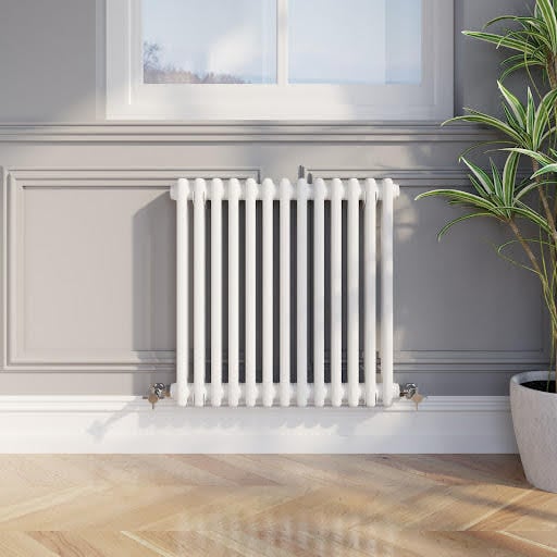 Park Lane Traditional Colosseum Double Bar Column Radiator White 600 x 605mm | Compare The Build