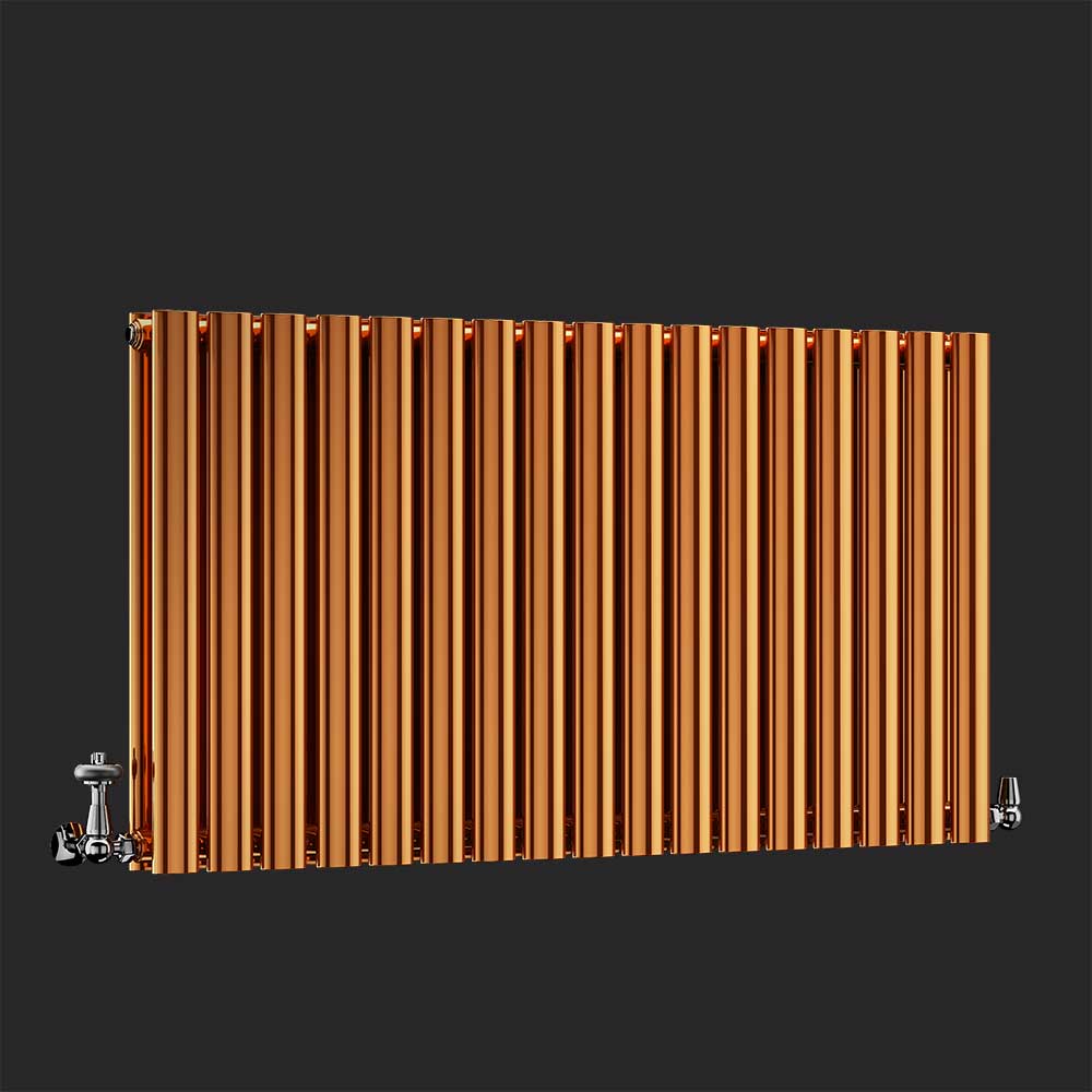 DQ Cove Horizontal Designer Radiator, Copper Lacquer, 600mm x 1180mm - Double Panel Price Comparisons | Compare The Build