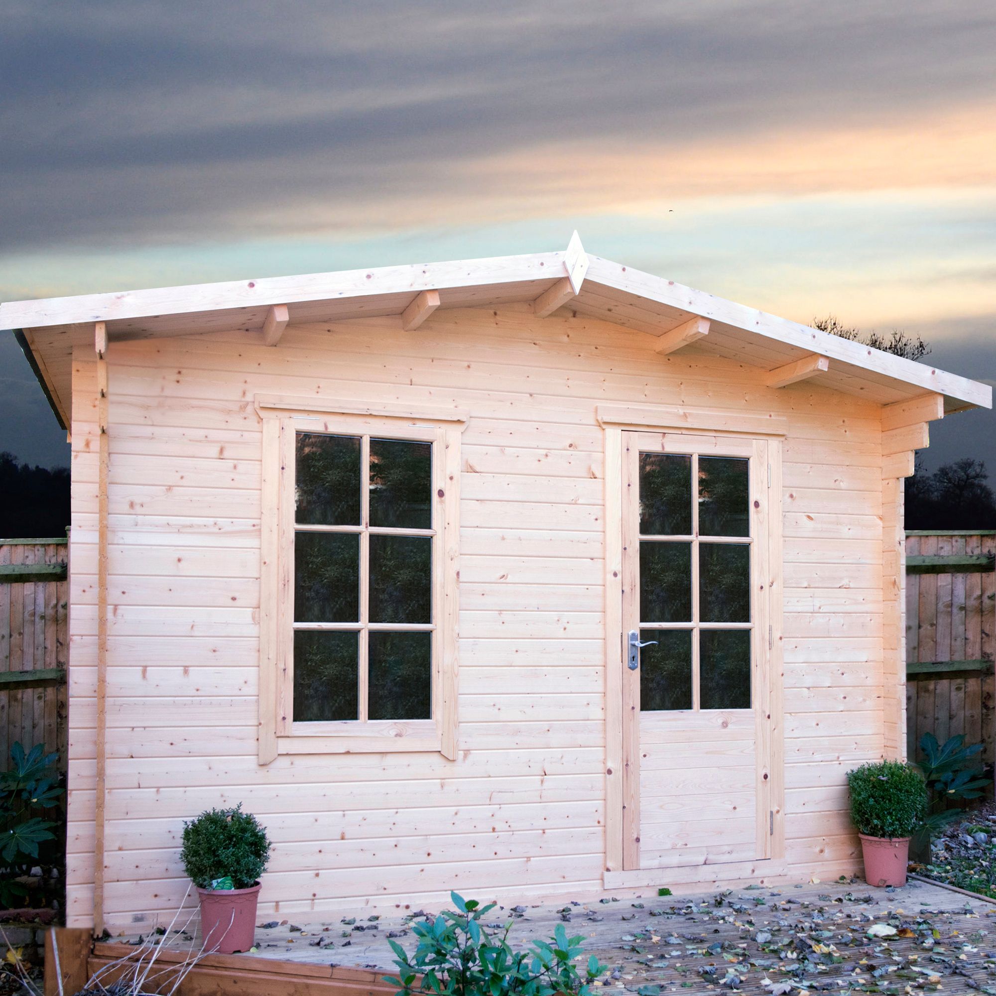 Shire Bucknells 12X8 Toughened Glass Apex Tongue & Groove Wooden Cabin | Compare The Build