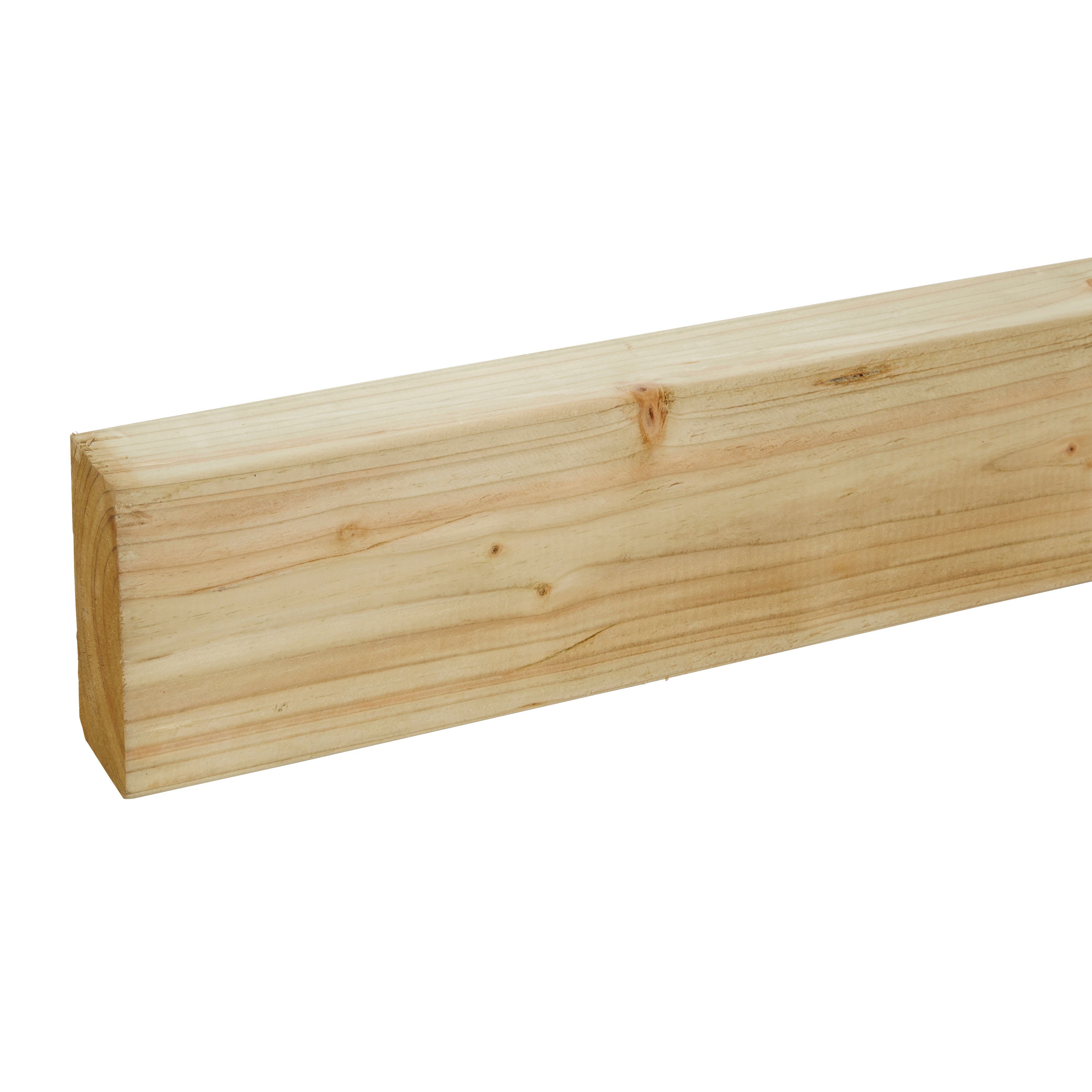 Round edge Whitewood spruce C16 Stick timber (L)2.4m (W)95mm (T)45mm | Compare The Build