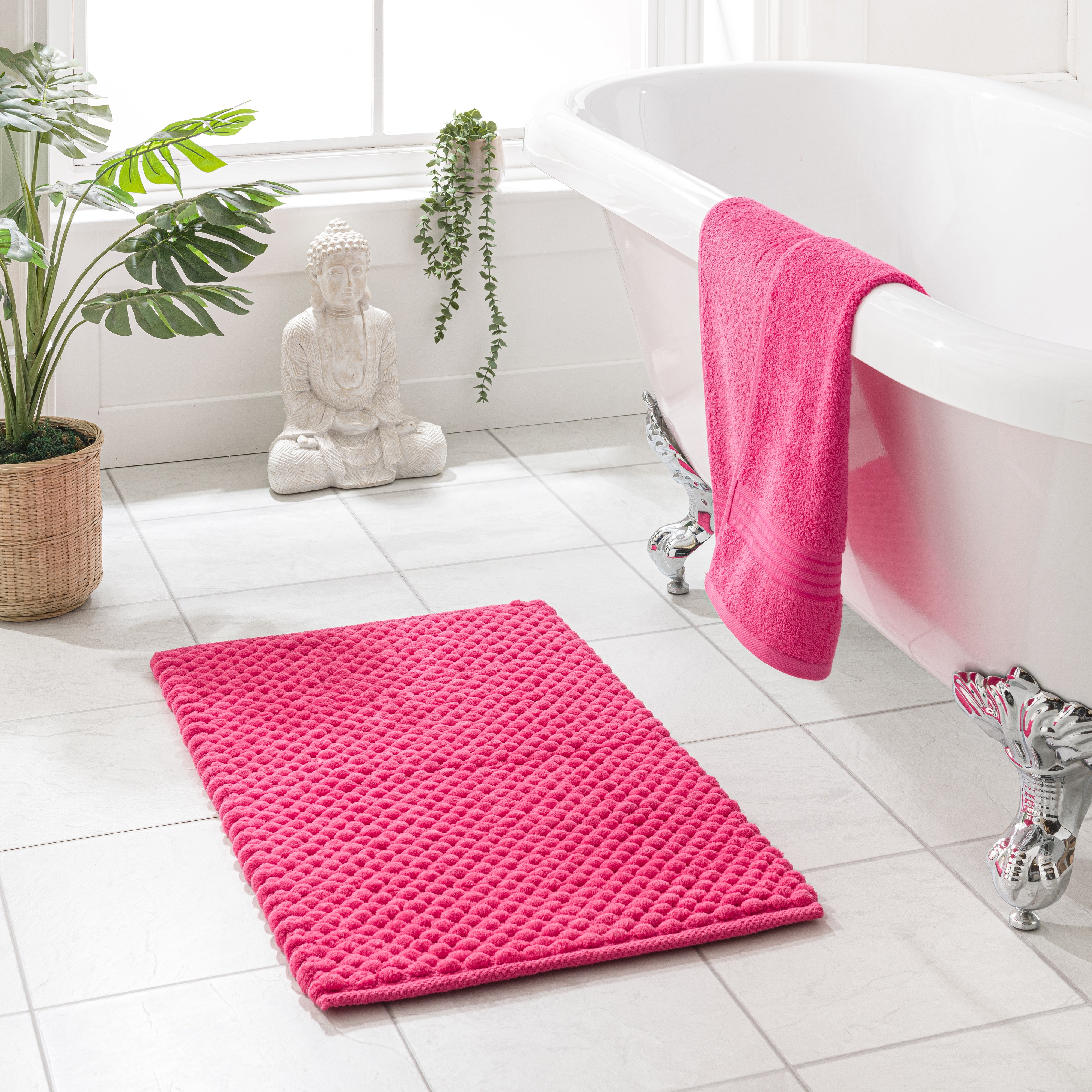 100% Recycled Pebble Bath Mat Fuchsia Price Comparisons | Compare The Build