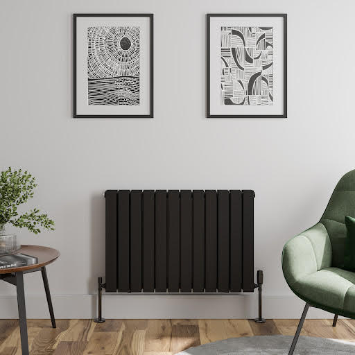 DuraTherm Horizontal Double Flat Panel Designer Radiator - 600 x 912mm Black | Compare The Build