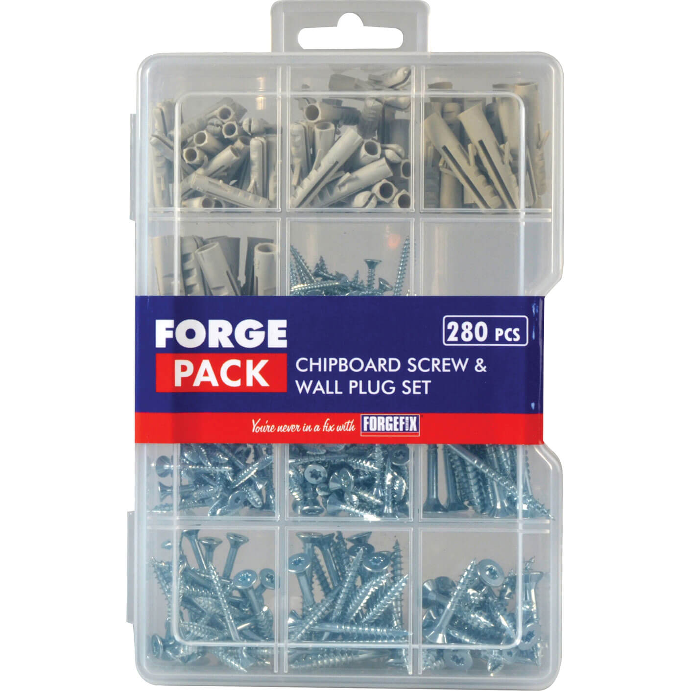 Forgefix Forge Pack 280 Piece Chipboard Screw and Wall Plug Kit Price Comparisons | Compare The Build