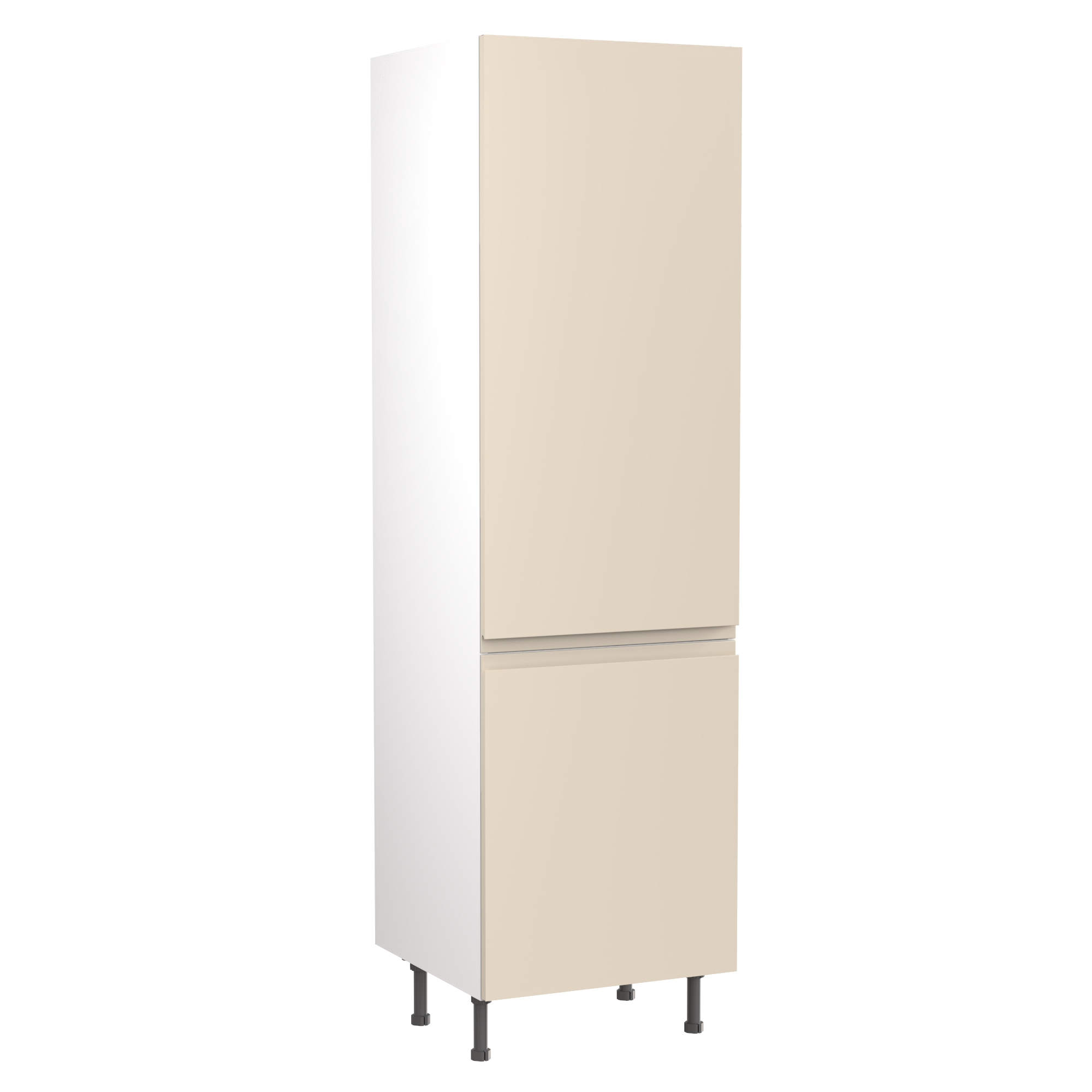 Flatpack 70/30 Fridge Freezer Tower J-PULL Ultra Matt Cashmere 600mm Price Comparisons | Compare The Build