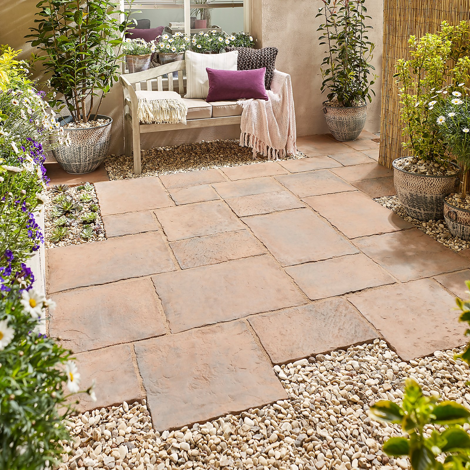 Stylish Stone Belfrey Random Patio Kit 5.76sqm - Autumn Brown | Compare The Build