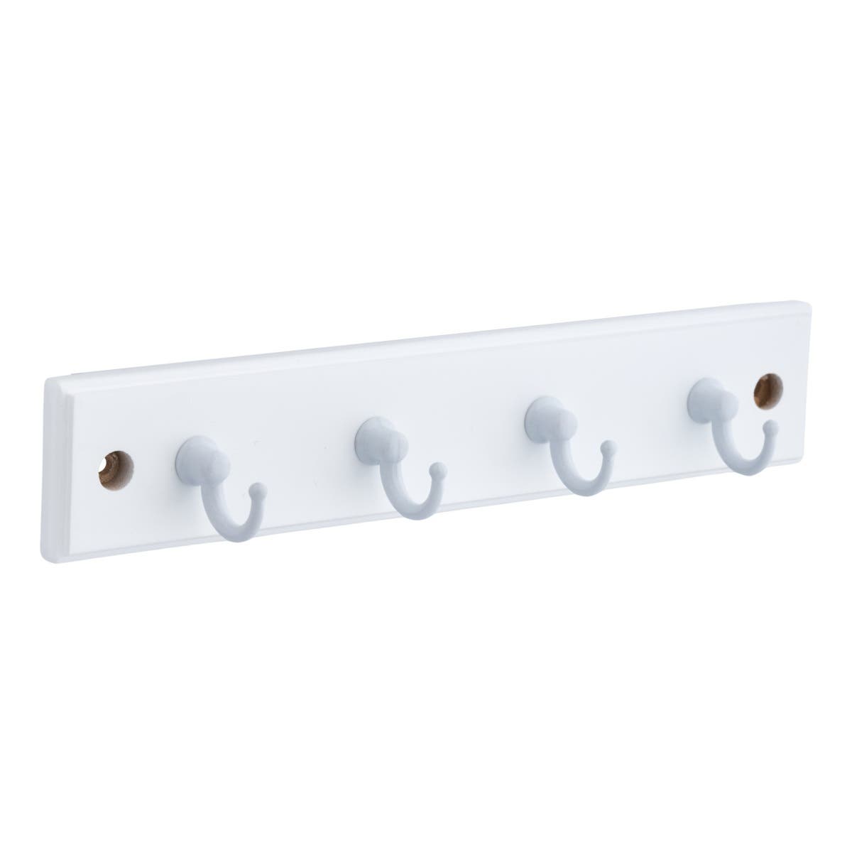 4 Small White Key Hooks On Ridged White Wooden Board - Decorails Price Comparisons | Compare The Build