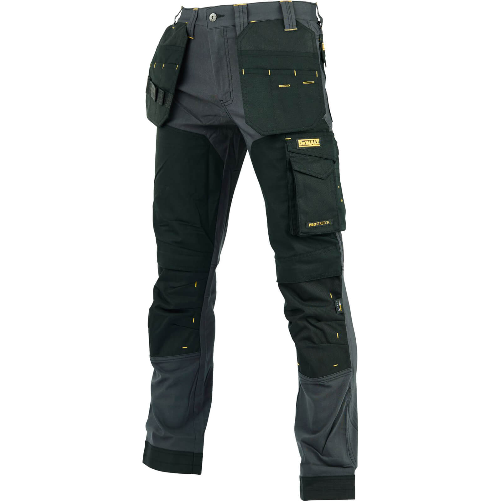 DeWalt Memphis Mens Slim Fit Stretch Work Trousers Grey / Black 38" 31" | Compare The Build