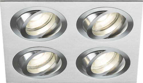 KnightsBridge Ambar Quad Tilt Square Downlight Brushed Chrome | Compare The Build