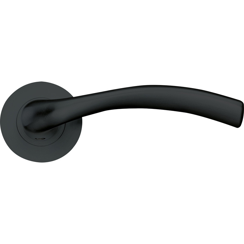 Stanza Siena Lever on Rose Door Handles Oscuro Matt Black (Pair) in Oscuro Black Price Comparisons | Compare The Build