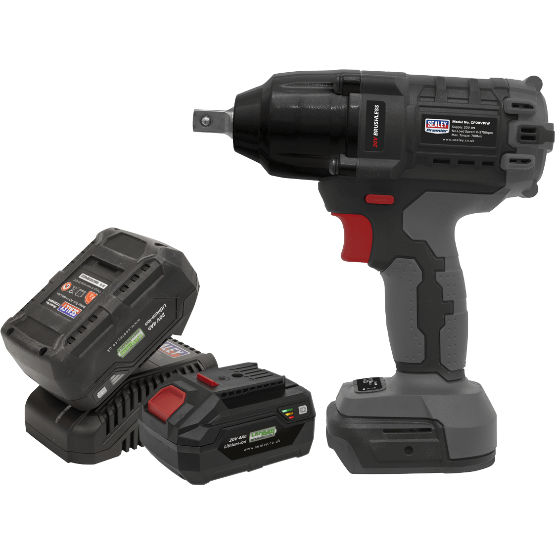 Sealey CP20VPIW 20v Cordless Brushless 1/2" Drive Impact Wrench 2 x 4ah Li-ion Charger Bag Price Comparisons | Compare The Build