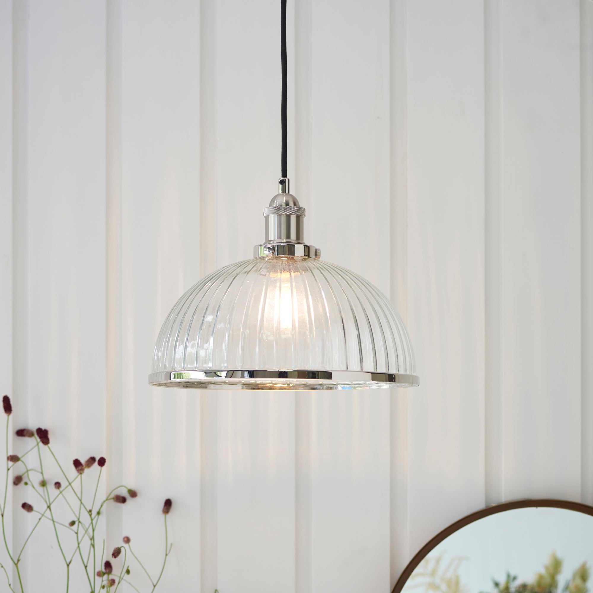 Vogue Glass Paxson Pendant Fitting Silver Price Comparisons | Compare The Build