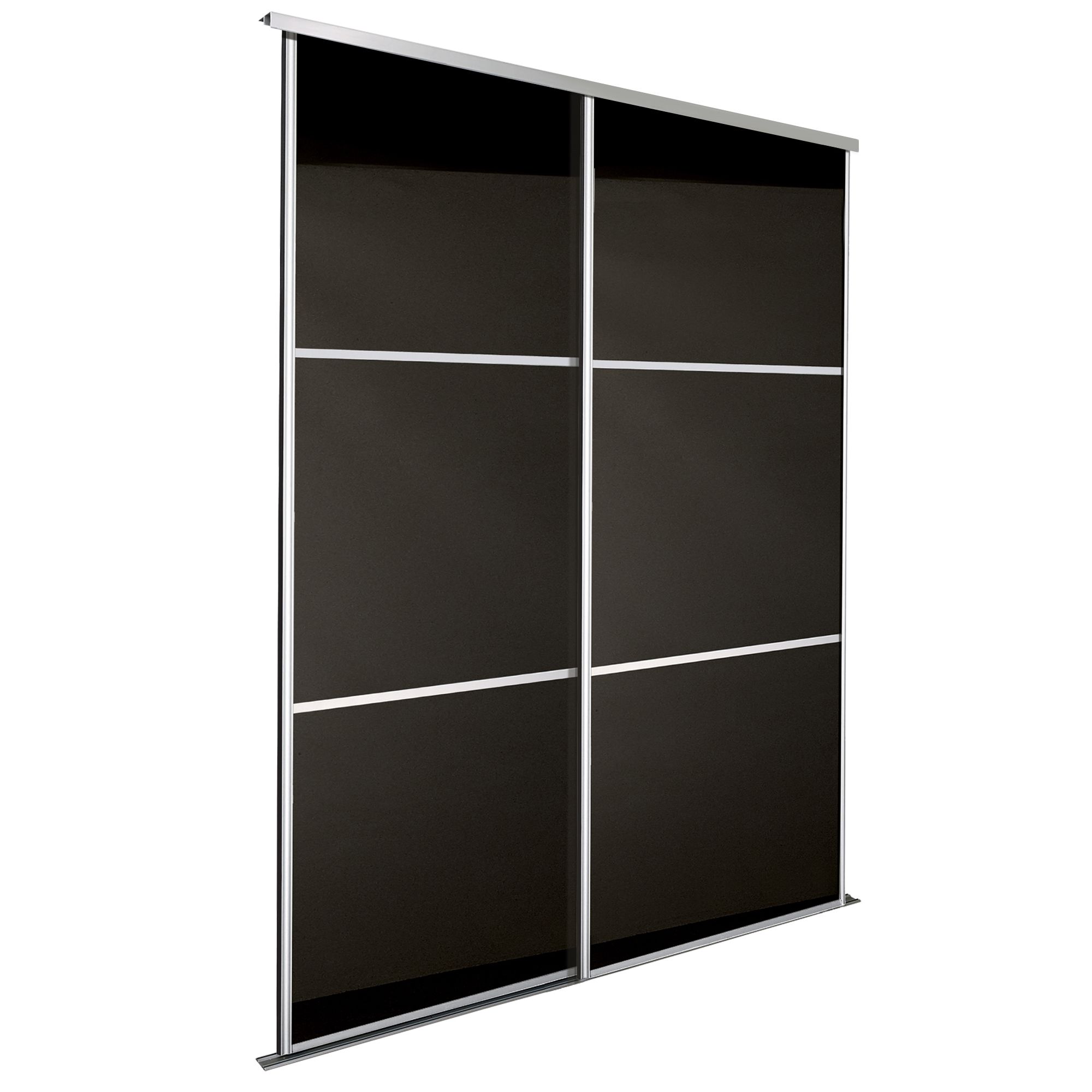 Spacepro Select Premium Select Black Glass Effect Sliding Wardrobe Door Kit (H)2200 mm (W)762mm, Pack Of 2 Price Comparisons | Compare The Build