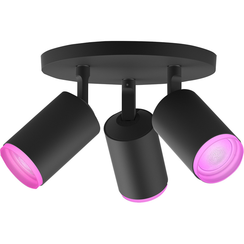 Philips Hue Fugato LED Smart Triple Spotlight 1050lm 5.7W in Black Aluminium Price Comparisons | Compare The Build