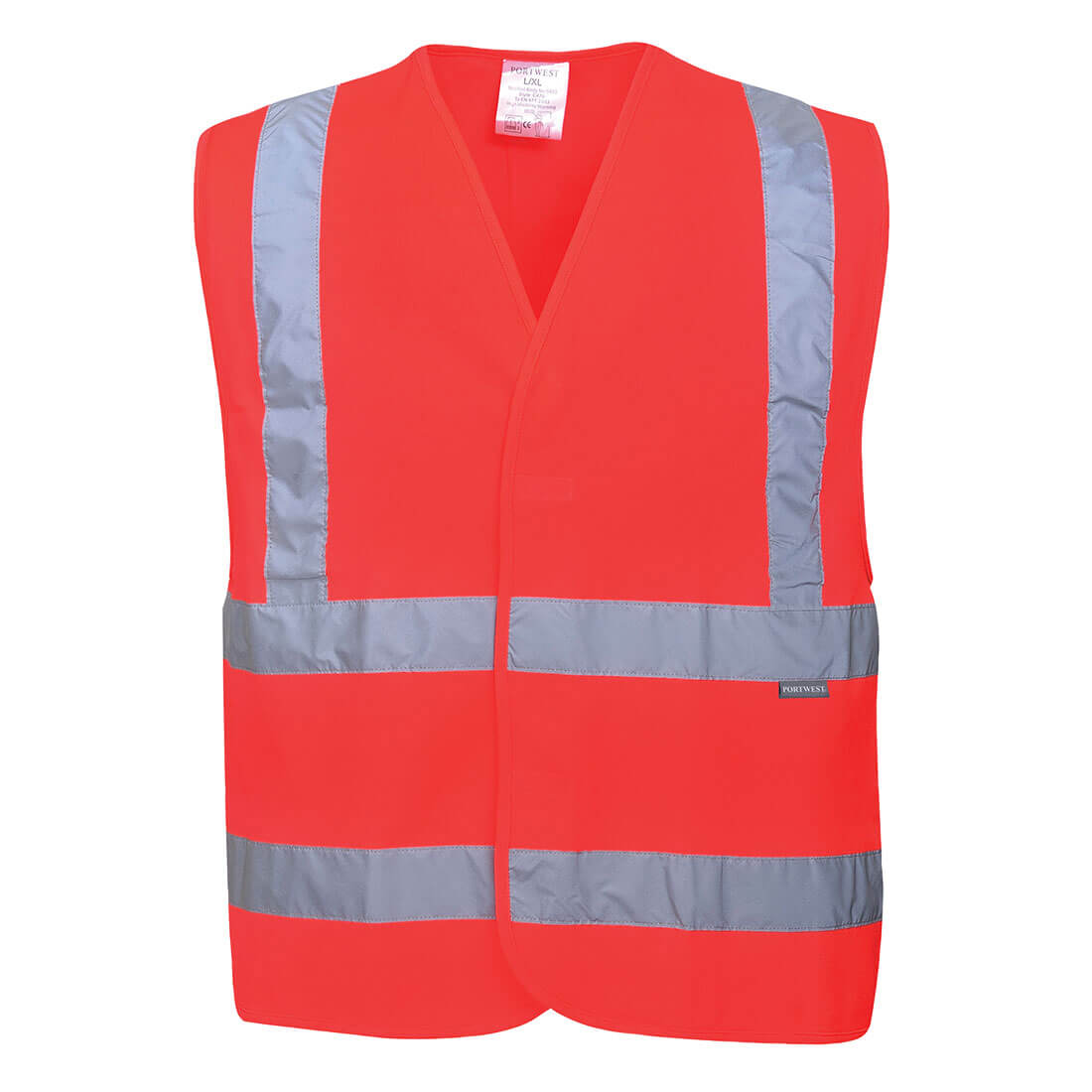 Portwest Two Band and Brace Class 2 Hi Vis Waistcoat Red S / M | Compare The Build