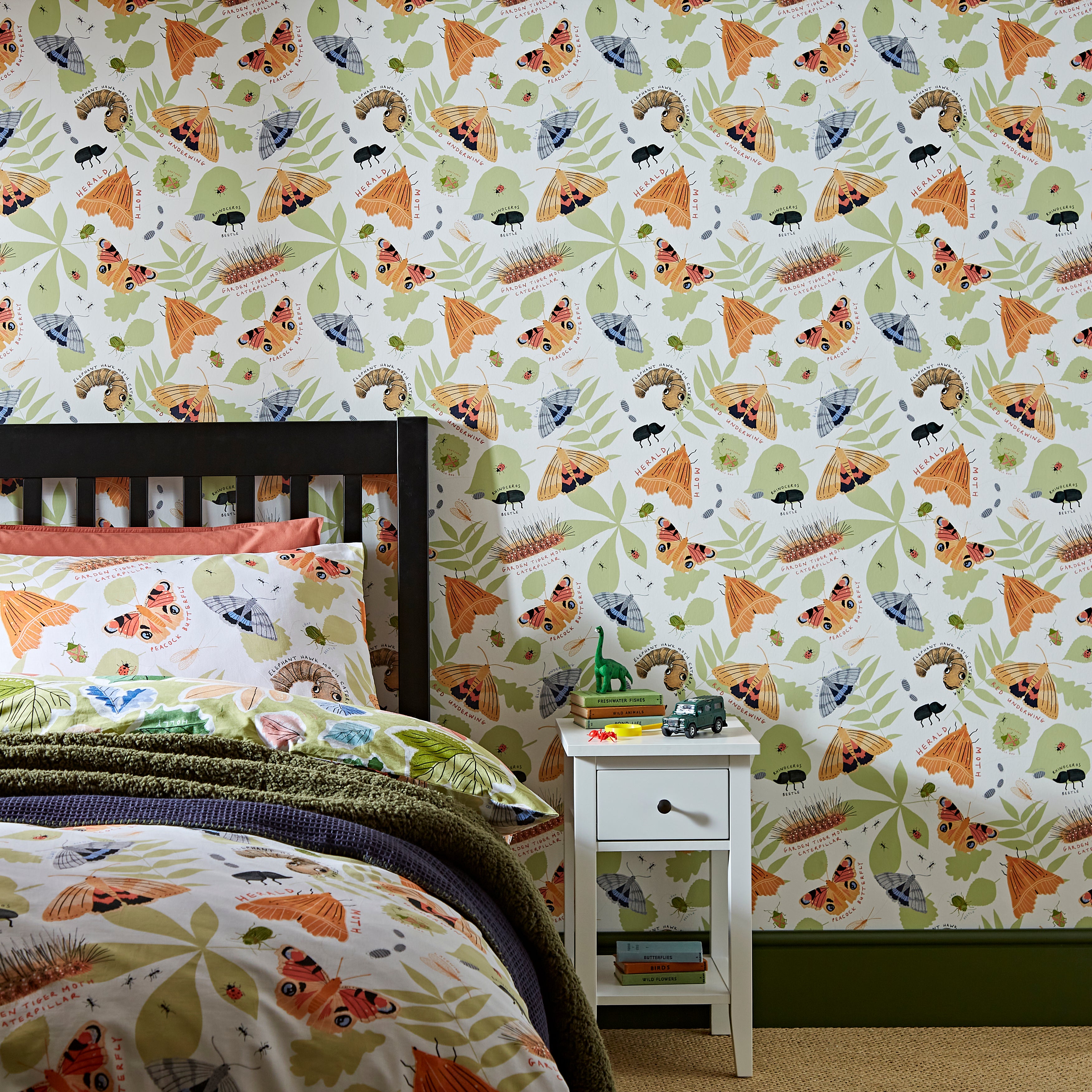 Mini Beasts Wallpaper Orange/Green/White Price Comparisons | Compare The Build