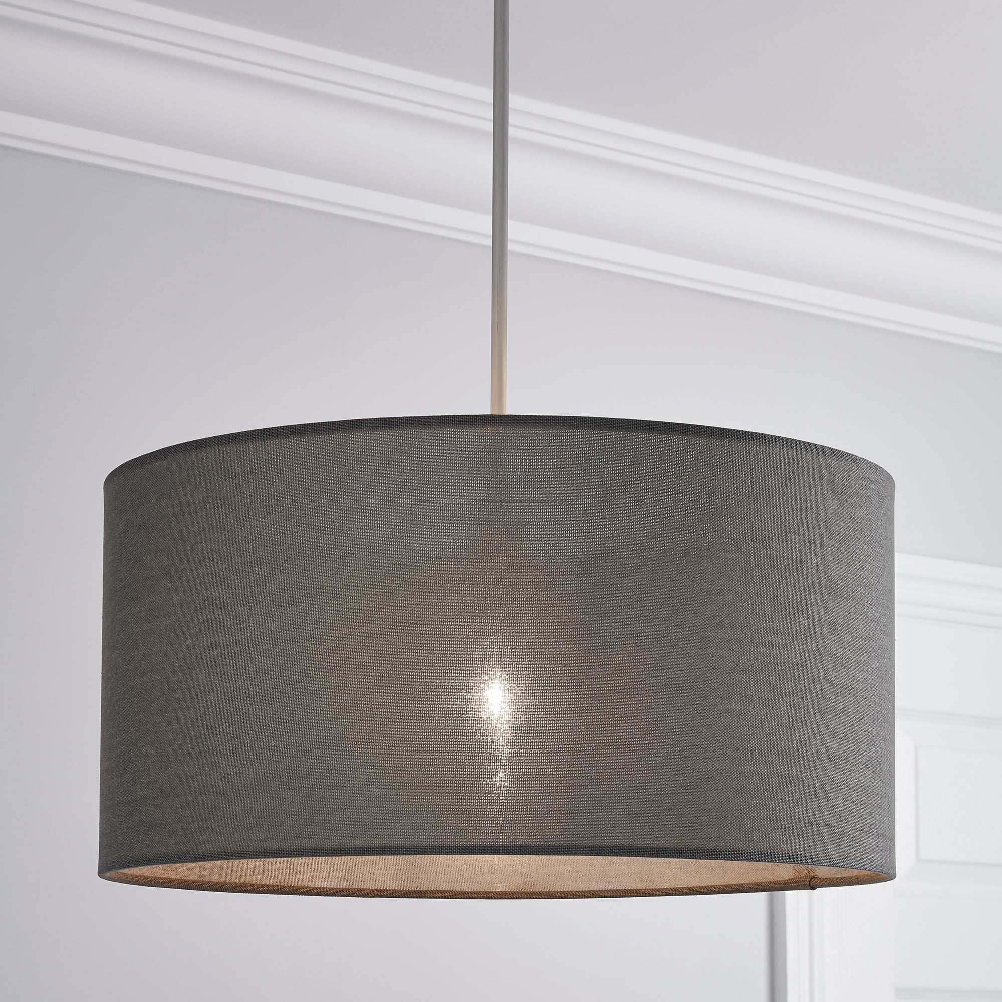 Sara 40cm Shallow Drum Shade Grey Price Comparisons | Compare The Build