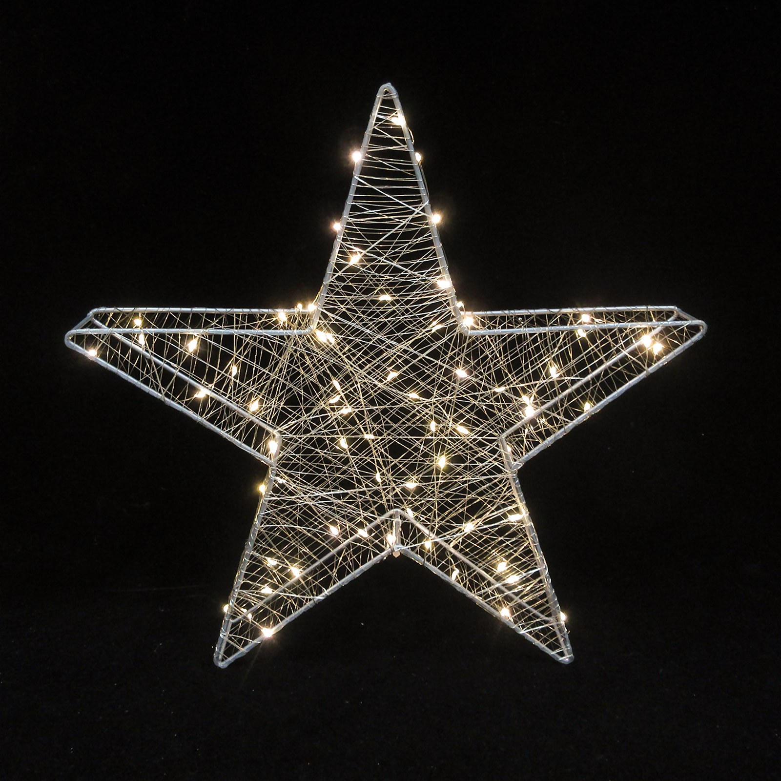 70 LED Silver Star 3D Light Up Christmas Decoration (Battery Operated) Price Comparisons | Compare The Build