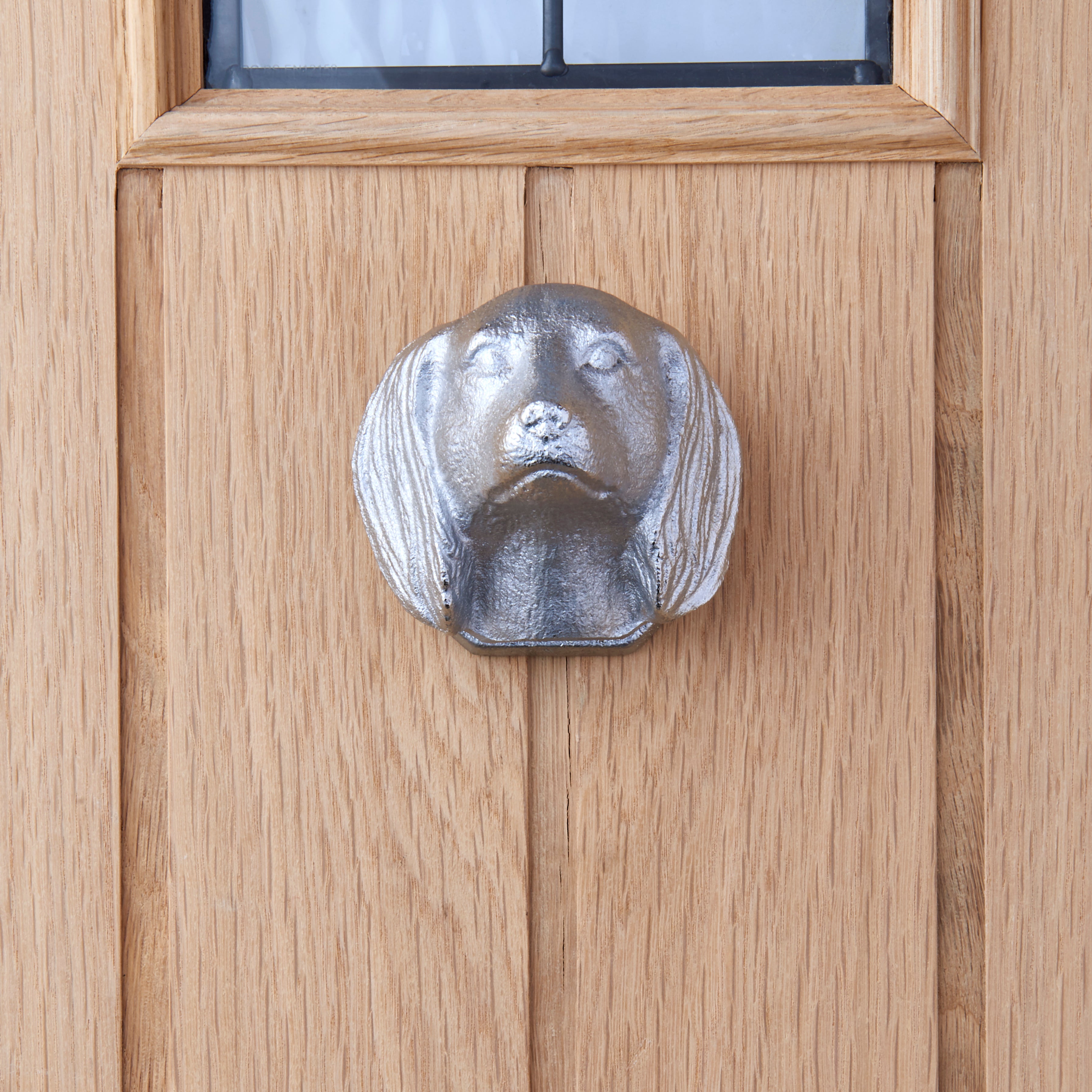 Dog Door Knocker Silver | Compare The Build