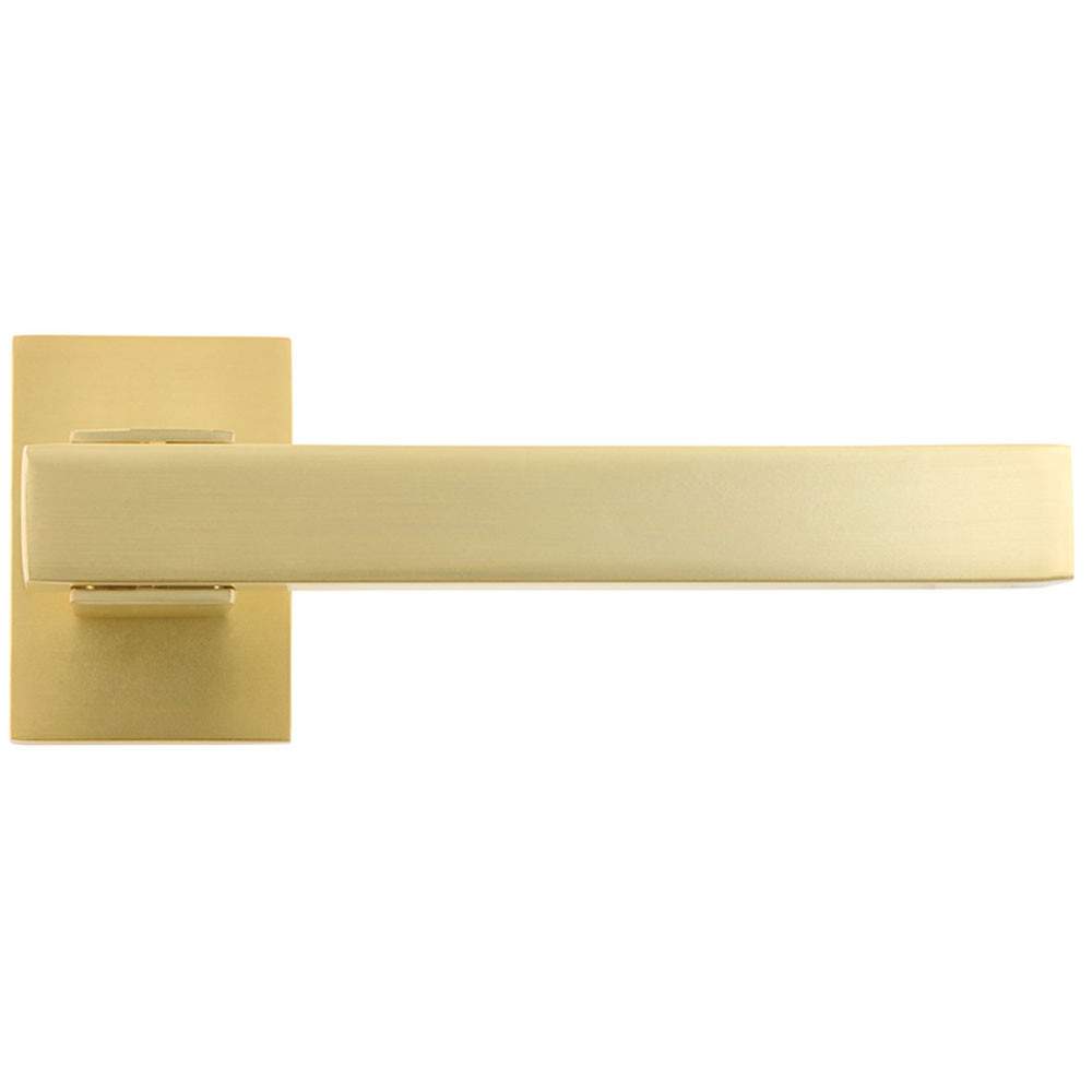 Deanta Argo Lever on Square Rose Door Handle - Satin Brass DHAOHNDSSB Price Comparisons | Compare The Build