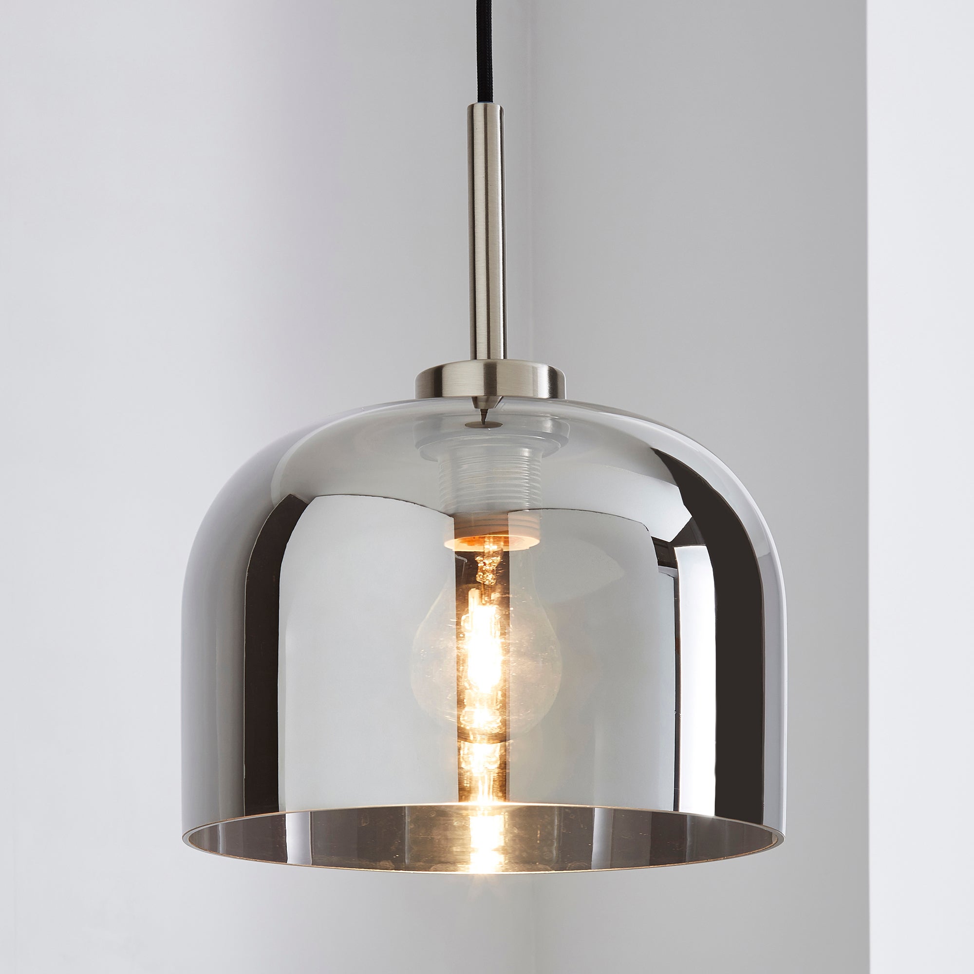 Palazzo Smoked Glass Pendant Ceiling Fitting Chrome Price Comparisons | Compare The Build