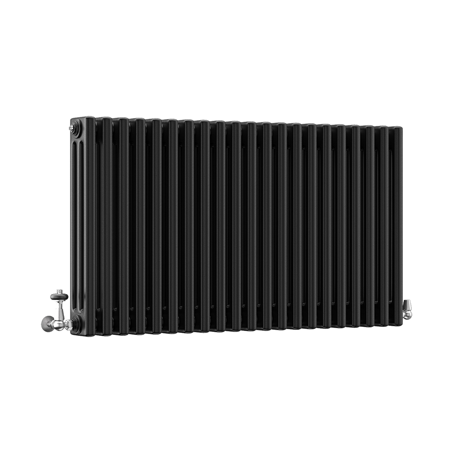 DQ Modus 3 Column Horizontal Radiator, Matt Black, 600mm x 1220mm | Compare The Build