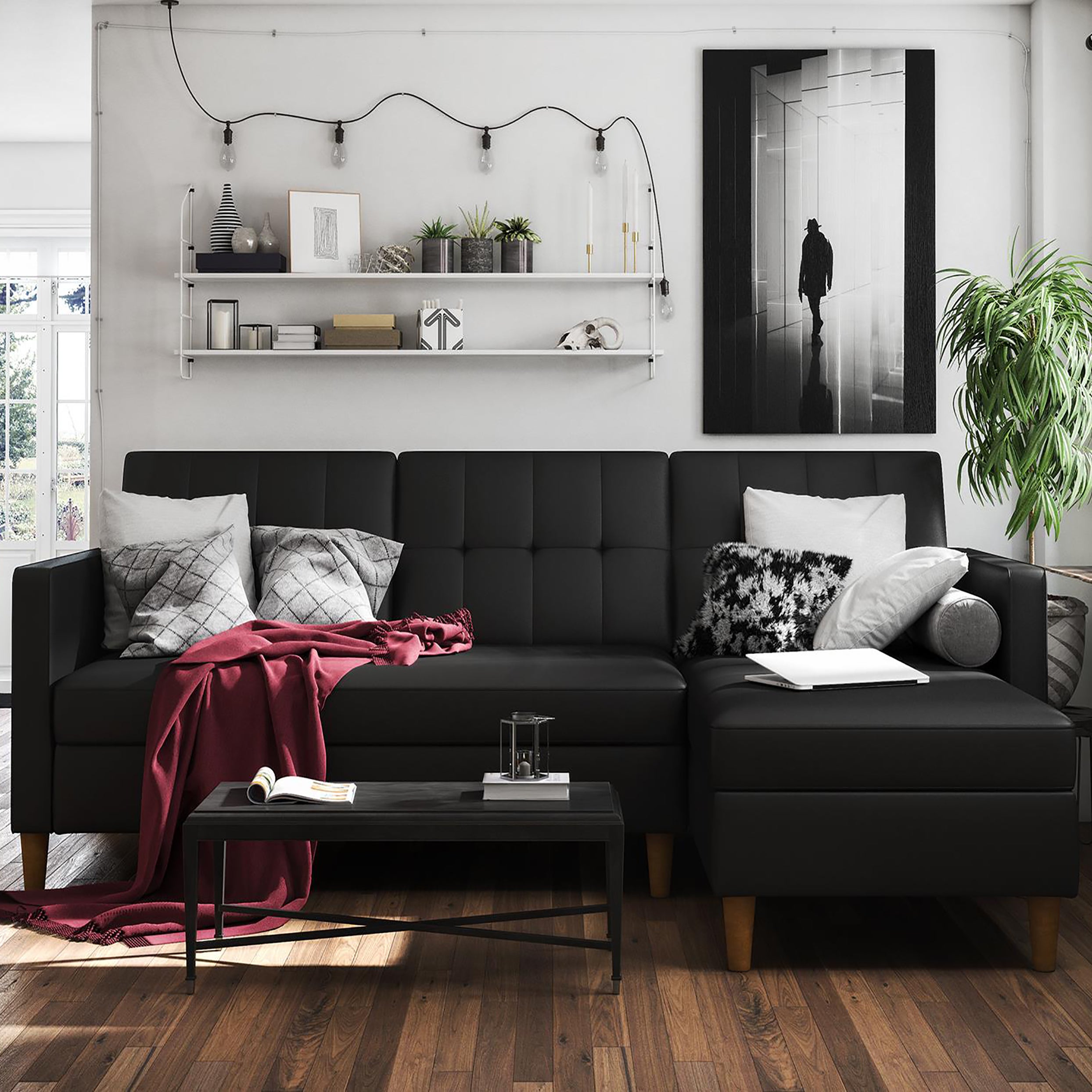 Hartford Faux Leather Storage Sofa Bed Black Black Price Comparisons | Compare The Build